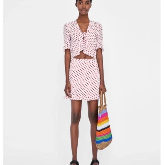 Zara Women's Blouse with Red Heart Pattern - Picture 2 of 7